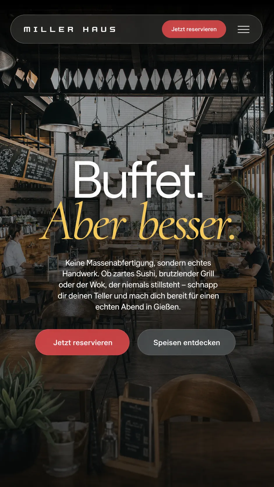 Miller Haus Website Vorschau